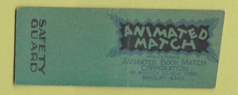 Matchbook Cover - Animated Matches Book Match New York City Safety Guard BOBTAIL