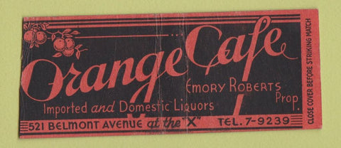 Matchbook Cover - Orange Cafe Chicago? BOBTAIL