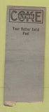 Matchbook Cover - Lynn Coke Coal MA WORN BOBTAIL