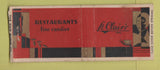Matchbook Cover - St Clair's Restaurants candy deco girlie WEAR BOBTAIL