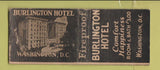 Matchbook Cover - Burlington Hotel Washington DC WEAR BOBTAIL