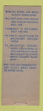 Matchbook Cover - Hotel Plymouth President New York City BOBTAIL
