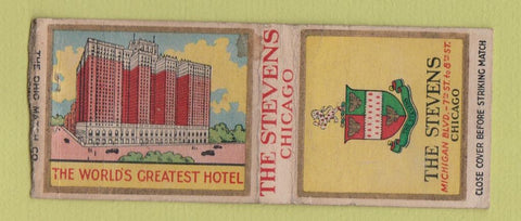 Matchbook Cover - The Stevens Hotel Chicago IL BOBTAIL