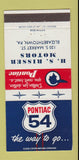 Matchbook Cover - 1954 Ponatic HS Risser Elizabethwon PA 30 Strike
