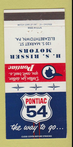 Matchbook Cover - 1954 Ponatic HS Risser Elizabethwon PA 30 Strike