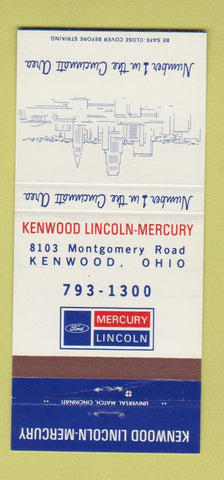Matchbook Cover - Kenwood Lincoln Mercury OH 30 Strike