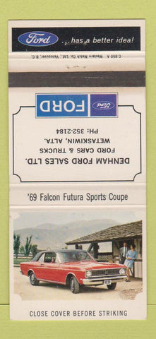 Matchbook Cover - 1969 Ford Falcon Futura Wetaskiwin AB WEAR 30 Strike