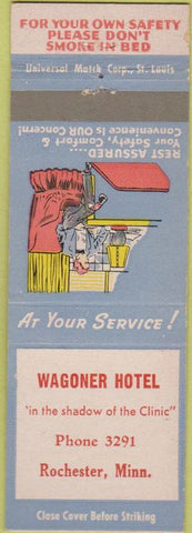 Matchbook Cover - Wagoner Hotel Rochester MN