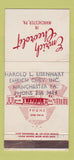 Matchbook Cover - Emrich Chevrolet Manchester PA STAMPED 30 Strike