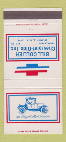 Matchbook Cover - Bill Collier Chevrolet Oldsmobile Ellenville NY WEAR 30 Strike