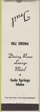 Matchbook Cover - Trail Motel Lounge Soda Springs ID