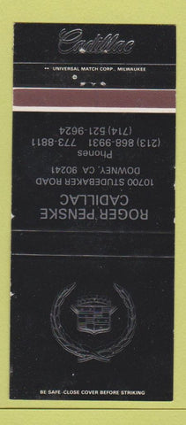 Matchbook Cover - Roger Penske Cadillac Downey CA 30 Strike