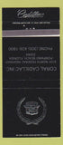 Matchbook Cover - Coral Cadillac Pompano Beach FL 30 Strike