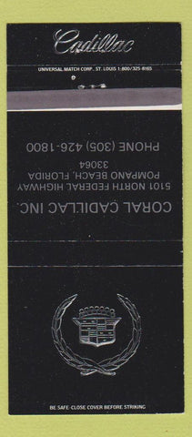 Matchbook Cover - Coral Cadillac Pompano Beach FL 30 Strike