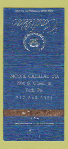 Matchbook Cover - Moore Cadillac York PA WEAR 30 Strike