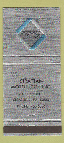 Matchbook Cover - Strattan Motors Cadillac Clearfield PA 30 Strike