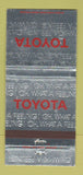 Matchbook Cover - Toyota Cars What A Feeling Silver 30 Strike