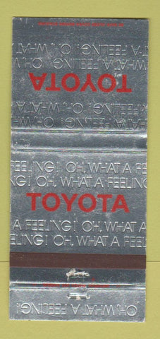 Matchbook Cover - Toyota Cars What A Feeling Silver 30 Strike