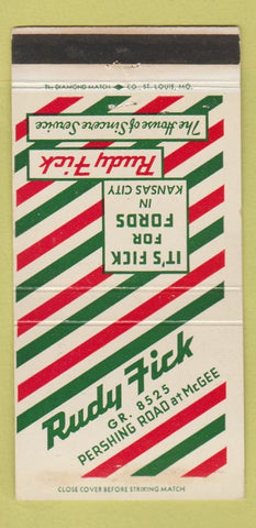 Matchbook Cover - Rudy Fick Ford Kansas City MO 30 Strike