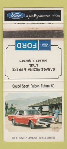 Matchbook Cover - 1969 Ford Falcon Futura Dolbeau QC WORN 30 Strike