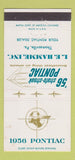 Matchbook Cover - 1956 Pontiac LE Hamme Thomasville PA 30 Strike