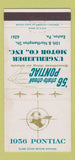 Matchbook Cover - 1956 Pontiac Ungerleider Easton PA 30 Strike