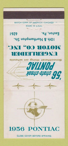 Matchbook Cover - 1956 Pontiac Ungerleider Easton PA 30 Strike