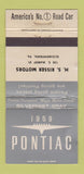 Matchbook Cover - 1959 Pontiac Risser Elizabethtown PA Silvermist WEAR 30 Strike