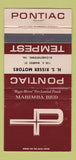 Matchbook Cover - Risser Pontiac Elizabethtown PA Marimba Red 30 Strike