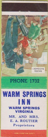 Matchbook Cover - Warm Springs Inn Warm Springs VA