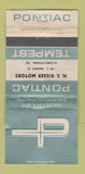Matchbook Cover - Risser Pontiac Elizabethtown PA Aquamarine WORN 30 Strike