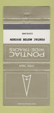 Matchbook Cover - Pontiac Motors Cleveland OH April Gold 30 Strike