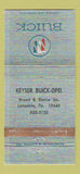 Matchbook Cover - Keyser Buick Opel Lansdale PA WORN 30 Strike