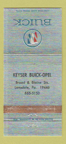 Matchbook Cover - Keyser Buick Opel Lansdale PA WORN 30 Strike