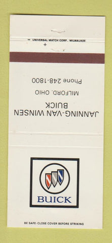 Matchbook Cover - Janning Van Winser Buick Milford OH #1 30 Strike