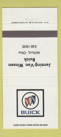 Matchbook Cover - Janning Van Winser Buick Milford OH #2 30 Strike