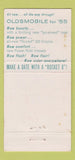 Matchbook Cover - 1955 Oldsmobile Hoover Rensselaer IN WEAR 30 Strike