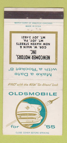 Matchbook Cover - 1955 Oldsmobile Newcomer Mount Joy PA WEAR 30 Strike