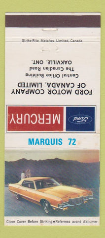 Matchbook Cover - Ford Mercury Marquis Oakville ON 30 Strike