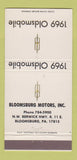 Matchbook Cover - 1969 Oldsmobile Bloomsburg PA 30 Strike