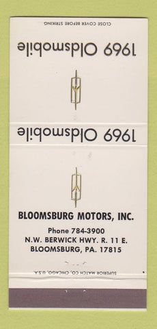 Matchbook Cover - 1969 Oldsmobile Bloomsburg PA 30 Strike