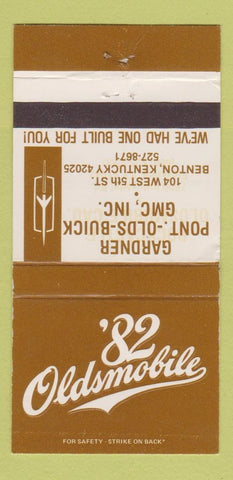 Matchbook Cover - Gardner Pontiac Oldsmobile Buick GMC Benton KY 30 Strike