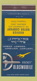 Matchbook Cover - Oldsmobile Rocket Hoover Motors Ashland OH 30 Strike