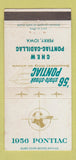 Matchbook Cover - 1956 Pontiac Chew Cadillac Perry IA  WORN 30 Strike