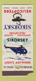 Matchbook Cover - Sikorsky Helicopters Bridgeport CT WORN STRIKER 30 Stick