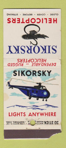 Matchbook Cover - Sikorsky Helicopters Bridgeport CT WORN STRIKER 30 Stick