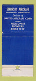 Matchbook Cover - Sikorsky Helicopters Bridgeport CT WORN STRIKER 30 Stick