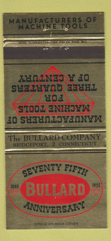 Matchbook Cover - Bullard Machine Tool Bridgeport CT 30 Strike