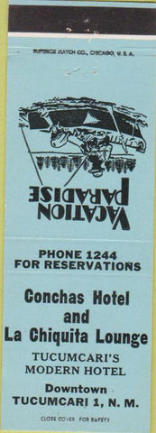 Matchbook Cover - Conchas Hotel Tucumcari NM blue