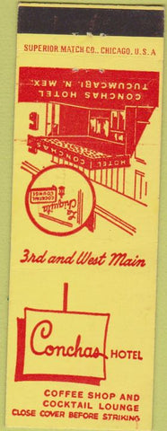 Matchbook Cover - Hotel Conchas Tucumcabi NM yellow